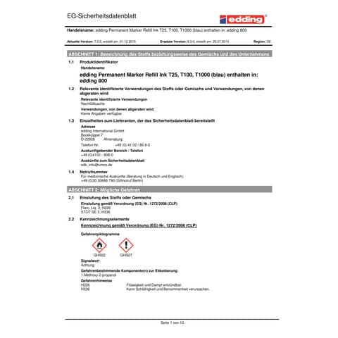 Marcatore permanente edding 800 punta scalpello 4-12 mm blu E-800 003